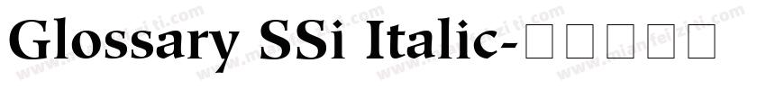 Glossary SSi Italic字体转换